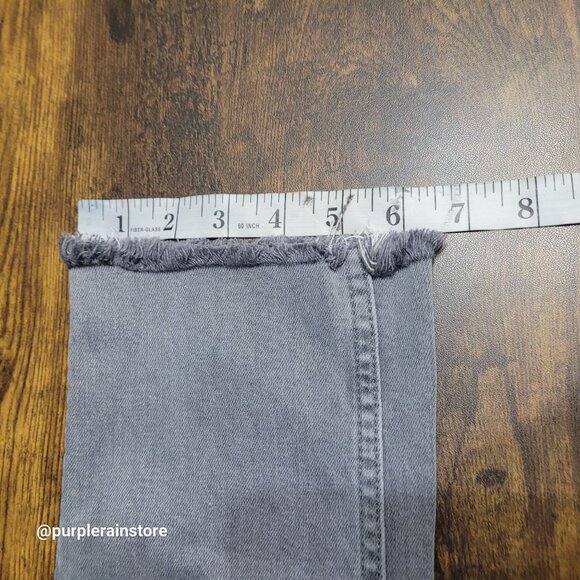 Gap Jeans Sz 10 Vintage Slim Sky High Crop Raw Hem Tummy Control Stretch Denim - Picture 9 of 10